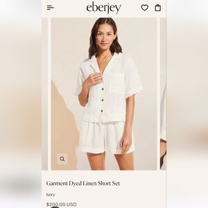 Eberjey Garment Dyed Linen Short Set